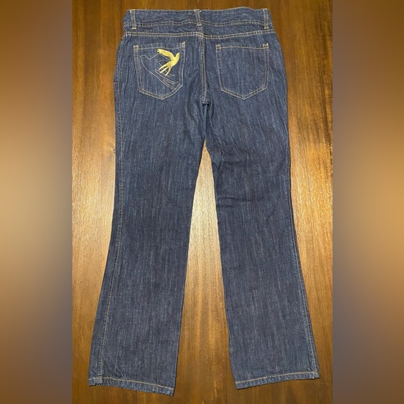 Dear AB by Amanda Bynes Gold Bird Jeans Size 10 Made in Swaziland 100% Cotton - Picture 3 of 5